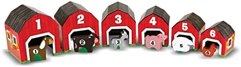 Melissa & Doug Melissa Doug Nesting and Sorting Barns and Animals With 6 Numbered Barns