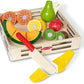 Melissa & Doug Melissa Doug Cutting Fruit Set - Wooden Play Food Kitchen Accessory Multi