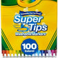 Crayola Super Tips Marker Set 100ct Fine Point Washable Markers Drawing Markers for