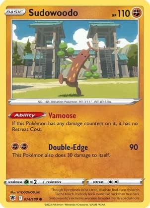 Pokemon Sudowoodo - 074189 - Common - Reverse Holo - Sword Shield - Astral Radiance