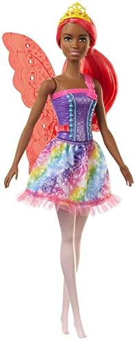 Barbie Dreamtopia Fairy Fashion Doll Pink Hair with Removable Skirt Headband Wings