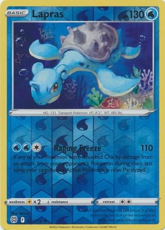 Pokemon Lapras - 031172 - Rare - Reverse Holo - Sword Shield Brilliant Stars