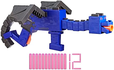 Nerf Ender Dragon Blaster 4-Dart Internal Clip 12 Foam Darts Inspired by Minecraft Mob