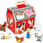 Melissa & Doug Melissa Doug Wooden Take-Along Barn Toy with Flip-Up Roof and Handle 10