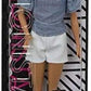 Barbie Fashion Doll Beach-Themed with Blonde Hair Pink Blue Floral Swimsuit