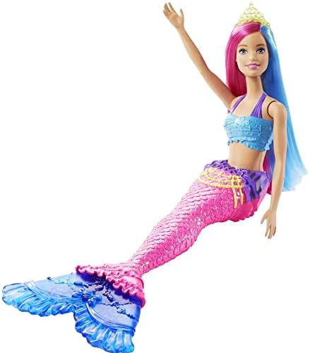 Barbie Dreamtopia Mermaid Doll with Pink Blue Hair Tail Plus Tiara Accessory
