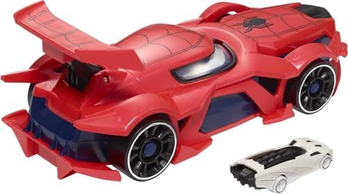 Hot Wheels Marvel Spider-Man Web-Car Launcher with Movement-Activated Eyes 164 Scale Toy