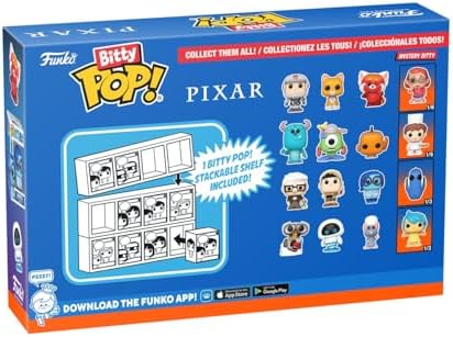 Funko Pop Bitty Pixar Mini 4-Pack - Wall-E EVE Remy Mystery Chase Figure - Styles May