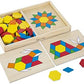 Melissa & Doug Melissa Doug Pattern Blocks and Boards - Wooden Classic Toy With 120 Solid Wood Shapes and 5 Double-Sided Panels Multi-colored - STEAM Animals Tangrams Puzzle