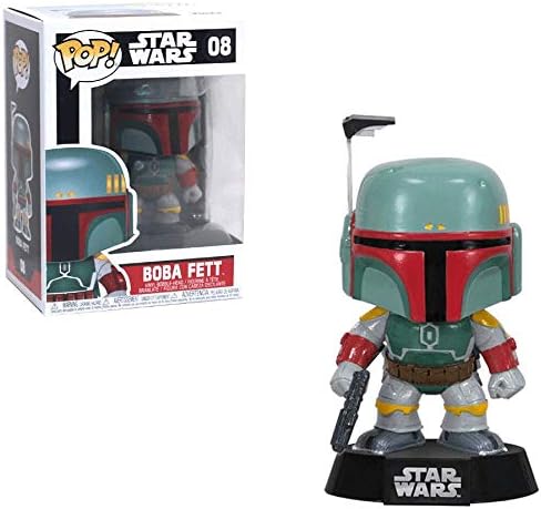 Funko Pop Star Wars Boba Fett 08 Vinyl Bobble-Head Figure Bundled with Pop Box Protector