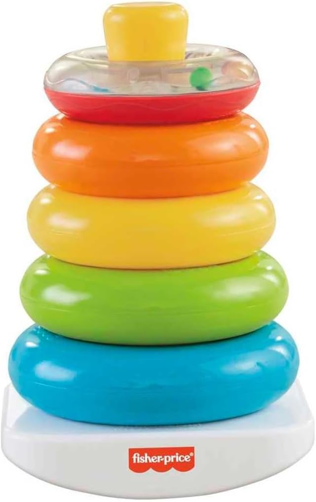Fisher-Price Infant Toy Set Babys First Blocks 10 Shapes and Rock-a-Stack Ring Stacking