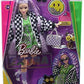 Barbie Extra Doll with Crimped Lavendar Hair Brown Eyes 15 Toy Pieces Include Pet Puppy