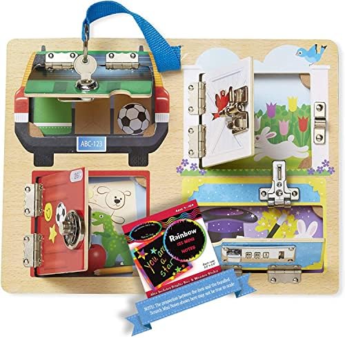 Melissa & Doug Lock and Latches Board Activity Kit 1 MeaSlaSiaSssa Doug Rainbow Scratch