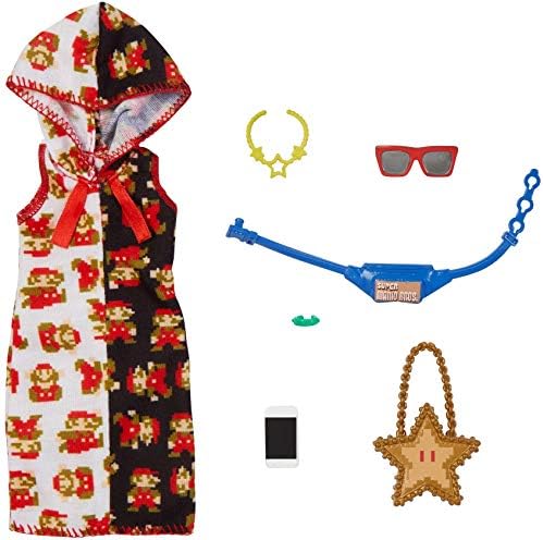 Barbie Fashion Pack of Doll Clothes Inspired by Super Mario Set Includes Hoodie Dress 6