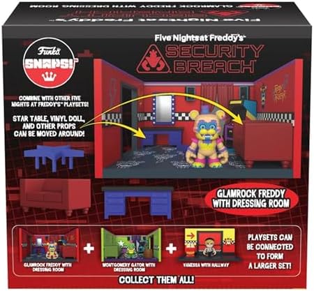 Funko Five Nights at Freddy's FNAF Snap Glamrock Freddy with Dressing Room - Collectable Vinyl Figure