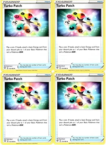 Pokemon Turbo Patch 172189 - Darkness Ablaze - Pokemon Trainer Card Lot - Playset x4