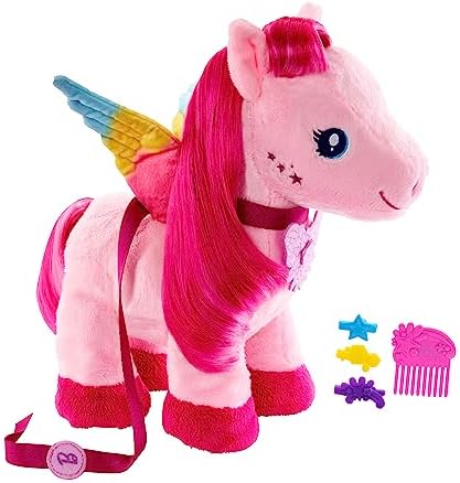 Barbie Mattel Barbie A Touch of Magic Stuffed Animals Walk Flutter Pegasus Plush