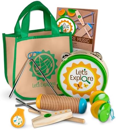 Melissa & Doug Melissa Doug Lets Explore Camp Music Wooden and Metal Instruments 10 Pieces