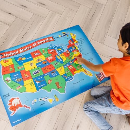 Melissa & Doug Melissa Doug USA Map Floor Puzzle - 51 Pieces 2 x 3 feet - FSC Certified