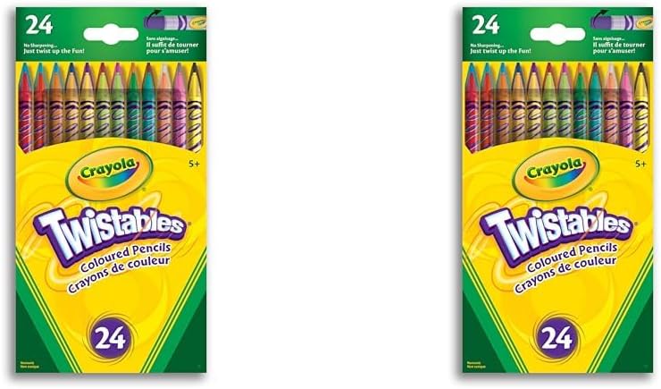 Crayola Twistables Colored Pencils (24ct Pack of 2) AA"A No Sharpening Vibrant Colors – 24