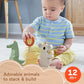 Fisher-Price Wood Baby Toy Stack Sort Animals 10 Wooden Pieces for Developmental Play for