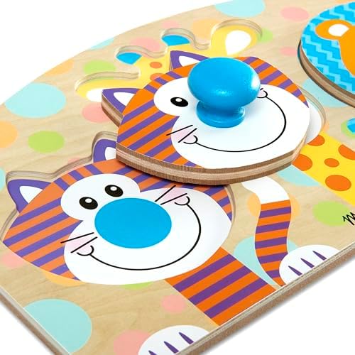 Melissa & Doug Melissa Doug First Play Wooden Jumbo Knob Farm Animal Puzzle 3 pcs