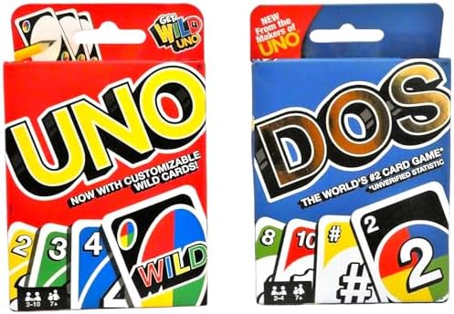 Mattel Uno Card Game Bundled with Dos Card Game Multicolor
