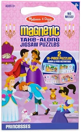 Melissa & Doug Take-Along Magnetic Jigsaw Puzzles Travel Toy Vehicles