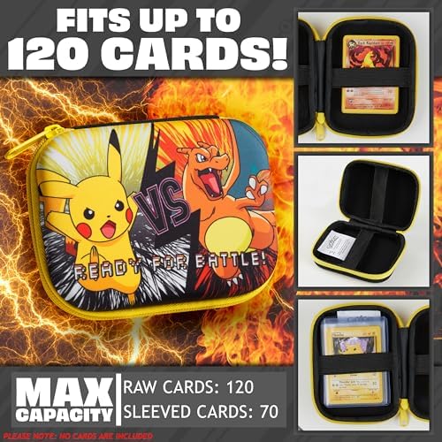 Pokemon Card Binder Card Box Playing Card Case Travel Storage Case Holds 200 Cards Anime