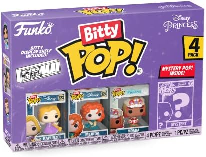 Funko Bitty Pop Disney Princesses - Rapunzel Merida Moana and A Surprise Mystery Mini