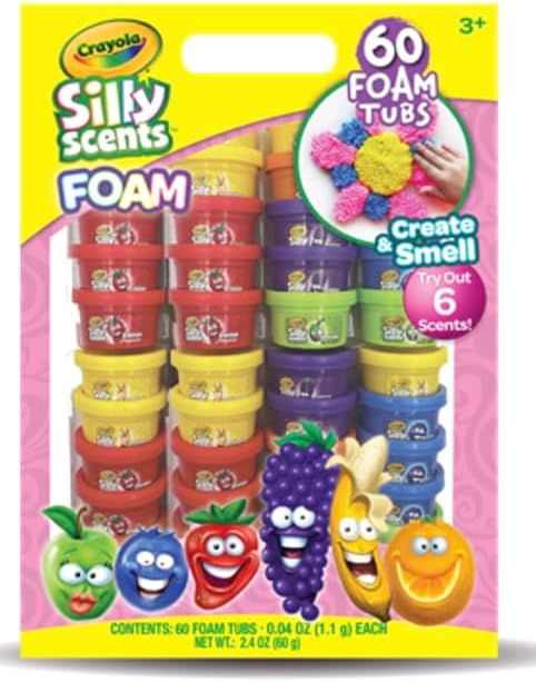 Crayola Play Foam - Silly Scents 60x1oz Scented Foam Beads Modeling Foam in 6 Bright