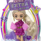 Barbie Extra Minis Doll with Blonde Hair Wearing Shimmery Dress Furry Shrug 5.5-inch