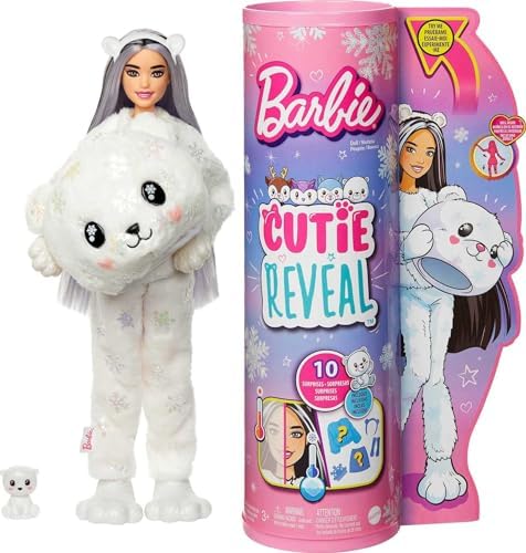 Barbie Cutie Reveal Doll Snowflake Sparkle Series Deer Plush