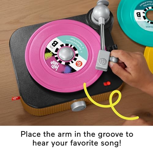 Fisher-Price Musical Toy Rockin' Record Player for Preschool Pretend Play for Ages Year