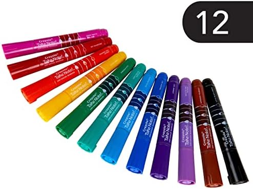 Crayola Take Note Dry Erase Markers 12ct Whiteboard Markers for Teachers Low Odor Chisel