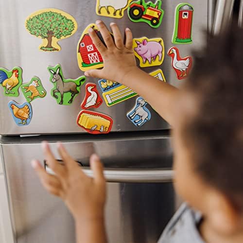 Melissa & Doug Melissa Doug 20 Wooden Farm Magnets in a Box Cute Barnyard Animal Fridge