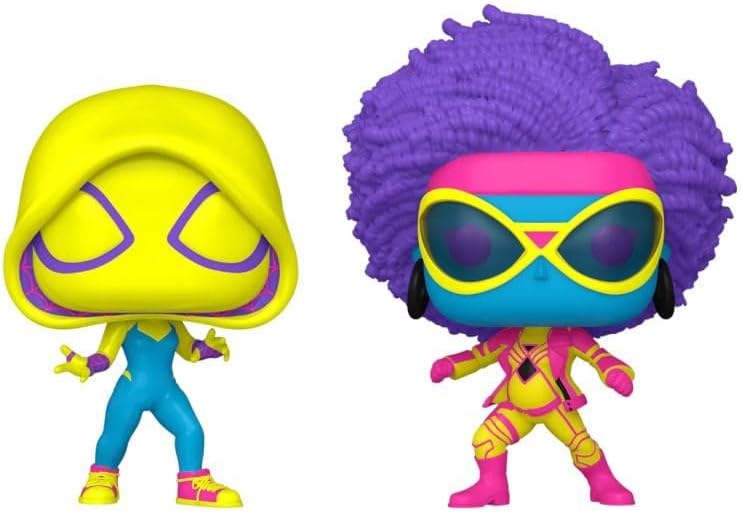 Funko Spider-Man Spider-Gwen Spider-Woman Pop Vinyl Bobblehead Figure Set - Black Light