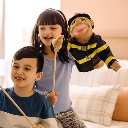 Melissa & Doug Melissa Doug Rescue Puppet Set - Police Officer and Firefighter - Soft Plush