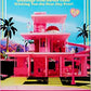 Barbie The Movie Doll President Wearing Shimmery Pink Gold Dress with Sash