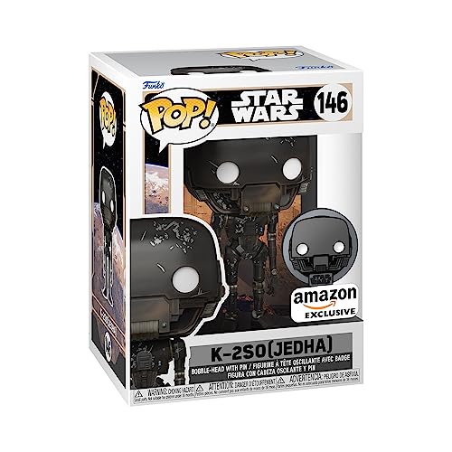 Funko Pop Star Wars Across The Galaxy - K-2SO Vinyl Bobblehead and Enamel Pin - Star Wars Rogue One - Amazon - Collectable Vinyl Figure