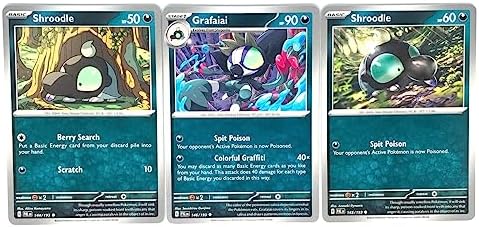 Pokemon Grafaiai 146193 - Paldea Evolved - Pokemon Evolution Set - 3 Card Lot - Scarlet
