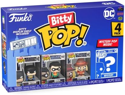 Funko Bitty POP DC - Batman 4-Pack - Batman Robin Scarecrow and A Surprise Mystery Mini