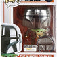 Funko Pop Star Wars Across The Galaxy - The Mandalorian Holding Grogu with Pin Chrome