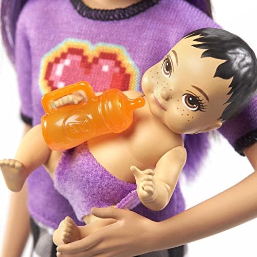 Barbie Skipper Babysitters Inc Set with Blonde Doll in 'Girl Power' Top Baby Doll 4