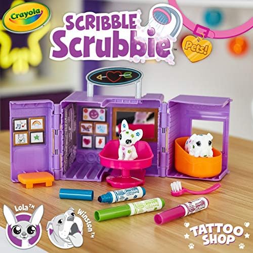 Crayola Scribble Scrubbie Pets Tattoo Shop Toy Pet Playset Age 3 4 5 6