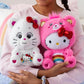Care Bears Hello Kitty Loves Cheer Bear 10 Plush 2-Pack - Soft Huggable Material