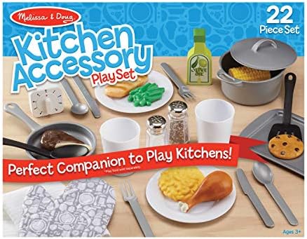 Melissa & Doug Melissa Doug 22-Piece Play Kitchen Set - Utensils Pot Pans and More White