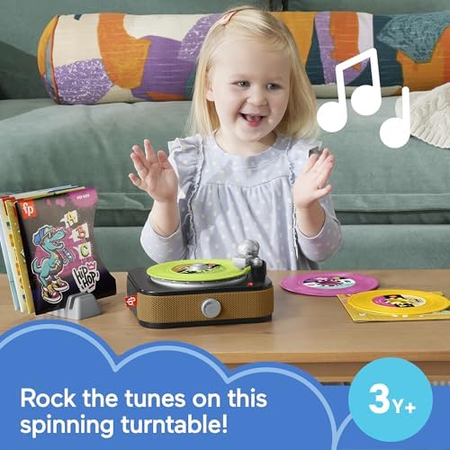 Fisher-Price Musical Toy Rockin' Record Player for Preschool Pretend Play for Ages Year
