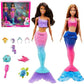 Barbie Mermaid Set With 2 Brunette Dolls 12-In30.40-Cm 4 Sea Pet