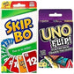 Mattel Uno Flip and Skip Bo 2-Pack Combo Card Game